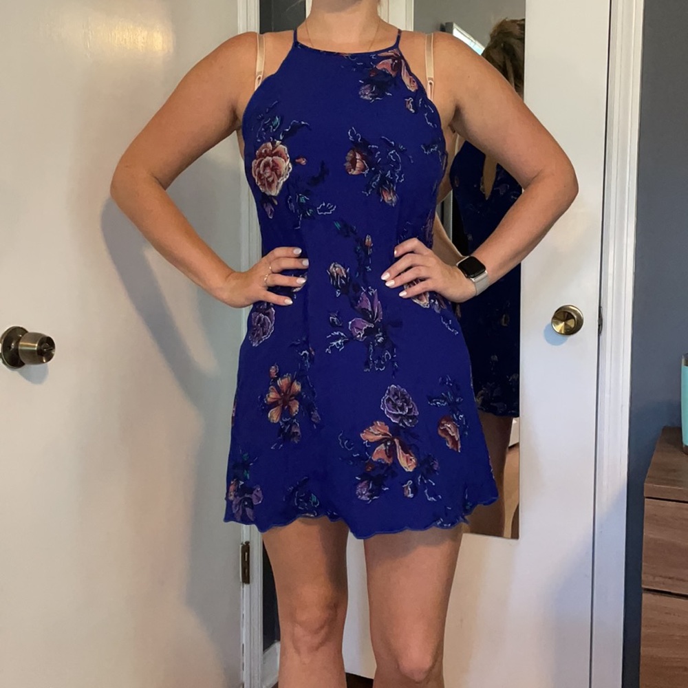 Xhilaration Blue Floral Shift Dress